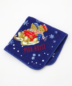 PINK HOUSE / ピンクハウス ハンカチ | 三つ子のくまの冬支度プリントタオルハンカチ