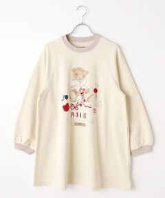 PINK HOUSE / ピンクハウス チュニック | 三つ子のくまの冬支度プリントスウェットチュニック