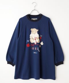 PINK HOUSE / ピンクハウス チュニック | 三つ子のくまの冬支度プリントスウェットチュニック