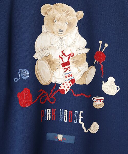 三つ子のくまの冬支度プリントスウェットチュニック （チュニック