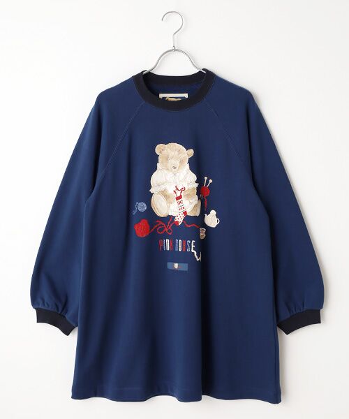 三つ子のくまの冬支度プリントスウェットチュニック （チュニック