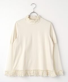 PINK HOUSE / ピンクハウス カットソー | ドットチュール使いハイネックカットソー