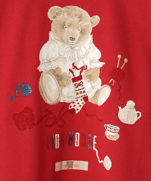 PINK HOUSE / ピンクハウス スウェット | ●三つ子のくまの冬支度プリントトレーナー | 詳細3
