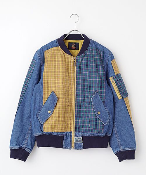 PINK HOUSE/ピンクハウス コードチェック使いデニムブルゾン コン M PINK HOUSE/ピンクハウス コードチェック使いデニムブルゾン コン M