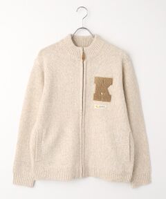 PINK HOUSE / ピンクハウス カーディガン・ボレロ | Kロゴワッペン使いフルジップニットカーディガン