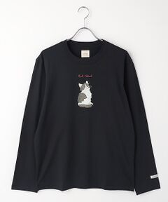 猫プリントカットソー