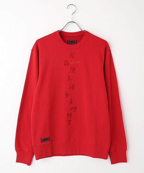 PINK HOUSE/ピンクハウス ロゴアップリケ使いトレーナー アカ L PINK HOUSE/ピンクハウス ロゴアップリケ使いトレーナー アカ L