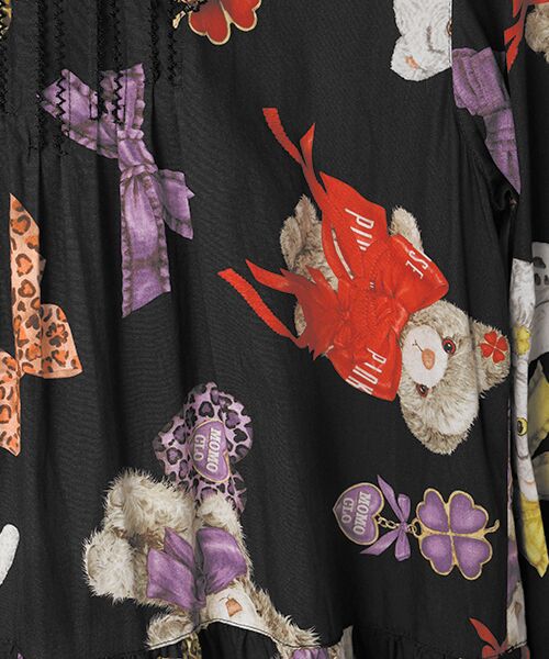 PINK HOUSE / ピンクハウス ロング・マキシ丈ワンピース | PINK HOUSE×Momoclo ももクロベアプリントミディワンピース | 詳細1