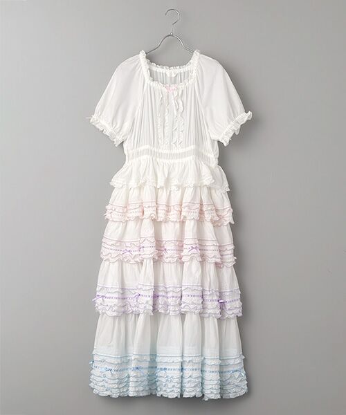 PINK HOUSE / ピンクハウス ロング・マキシ丈ワンピース | フリル使いワンピース | 詳細6