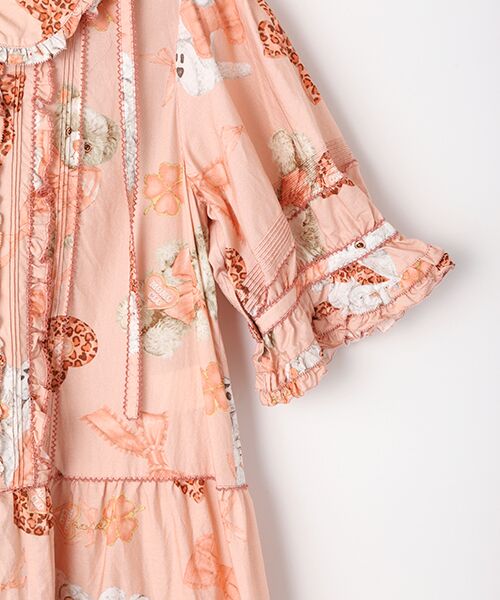 PINK HOUSE / ピンクハウス ロング・マキシ丈ワンピース | PINK HOUSE×Momoclo ももクロベアプリントフードワンピース | 詳細5