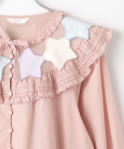 PINK HOUSE / ピンクハウス シャツ・ブラウス | 星形ワッペン使い配色ブラウス | 詳細4