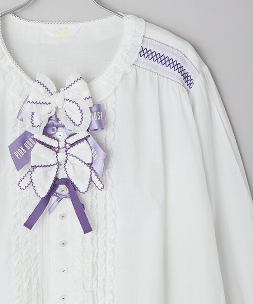 PINK HOUSE / ピンクハウス シャツ・ブラウス | スモック刺繍ブラウス | 詳細6