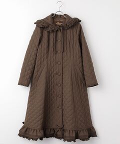 PINK HOUSE / ピンクハウス その他アウター | フリルフード付きキルティングロングコート