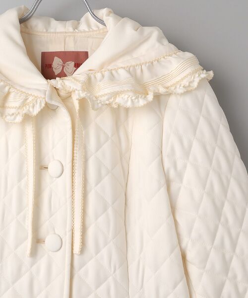 PINK HOUSE / ピンクハウス その他アウター | フリルフード付きキルティングロングコート | 詳細3