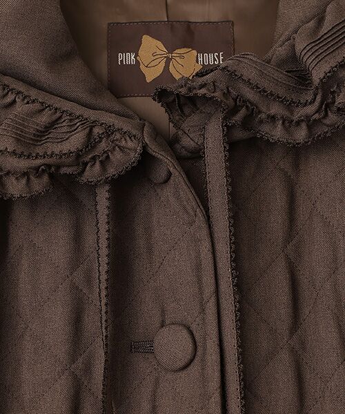 PINK HOUSE / ピンクハウス その他アウター | フリルフード付きキルティングロングコート | 詳細9