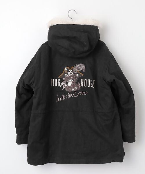 PINK HOUSE / ピンクハウス ミリタリージャケット・コート | PINK HOUSE×Momoclo パイレーツキャットワッペンモッズコート | 詳細1