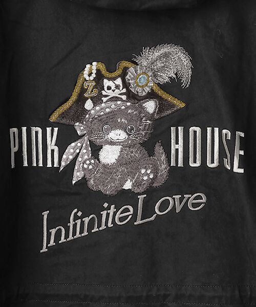 PINK HOUSE / ピンクハウス ミリタリージャケット・コート | PINK HOUSE×Momoclo パイレーツキャットワッペンモッズコート | 詳細14