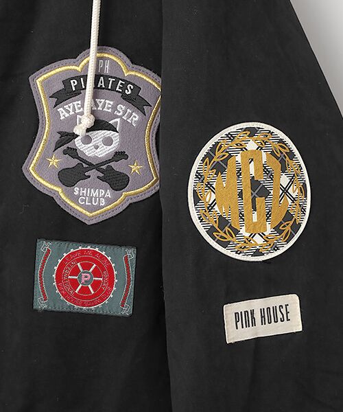 PINK HOUSE / ピンクハウス ミリタリージャケット・コート | PINK HOUSE×Momoclo パイレーツキャットワッペンモッズコート | 詳細5