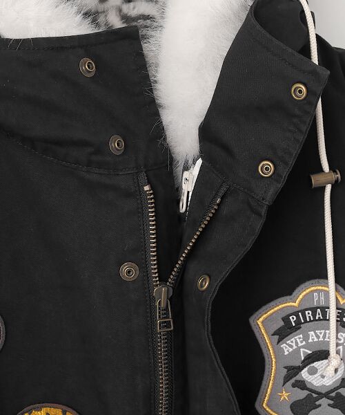 PINK HOUSE / ピンクハウス ミリタリージャケット・コート | PINK HOUSE×Momoclo パイレーツキャットワッペンモッズコート | 詳細7