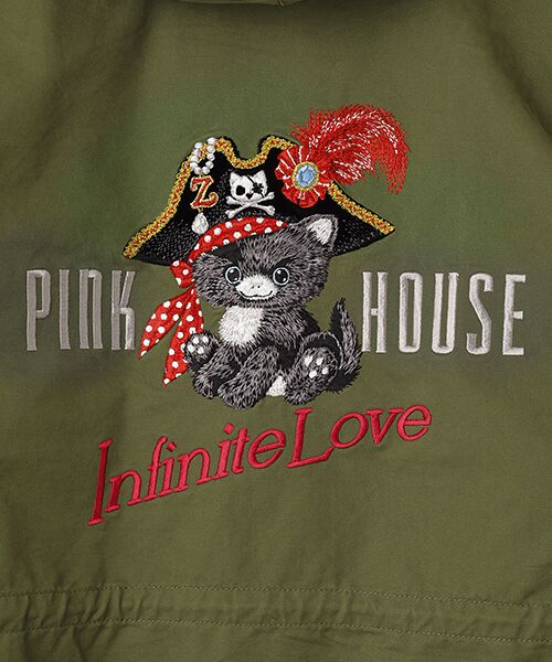 PINK HOUSE / ピンクハウス ミリタリージャケット・コート | PINK HOUSE×Momoclo パイレーツキャットワッペンモッズコート | 詳細17