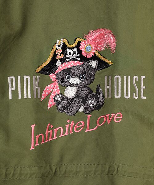 PINK HOUSE / ピンクハウス ミリタリージャケット・コート | PINK HOUSE×Momoclo パイレーツキャットワッペンモッズコート | 詳細20