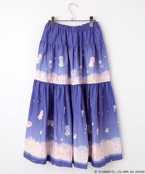 PINK HOUSE / ピンクハウス ロング・マキシ丈スカート | Little Twin Stars×PINK HOUSE A Starry Night Wish柄スカート | 詳細5