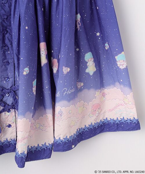 PINK HOUSE / ピンクハウス ロング・マキシ丈スカート | Little Twin Stars×PINK HOUSE A Starry Night Wish柄スカート | 詳細7