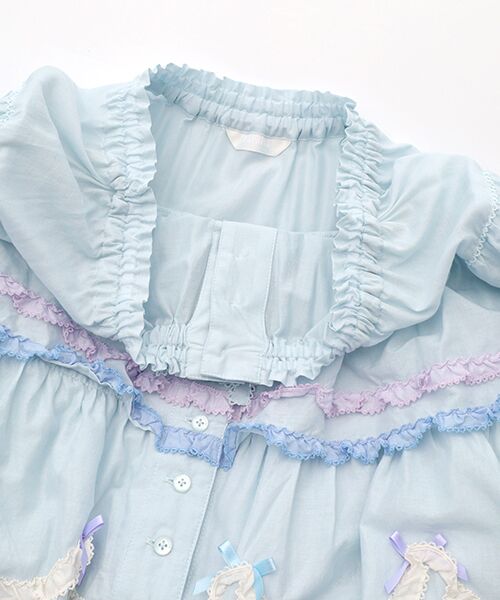 PINK HOUSE / ピンクハウス ロング・マキシ丈スカート | 星形ワッペン付き配色フリルスカート | 詳細6