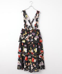 PINK HOUSE / ピンクハウス ロング・マキシ丈スカート | PINK HOUSE×Momoclo ももクロベアプリント吊りスカート