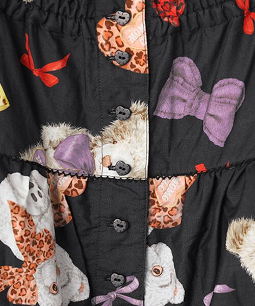 PINK HOUSE / ピンクハウス ロング・マキシ丈スカート | PINK HOUSE×Momoclo ももクロベアプリント吊りスカート | 詳細1