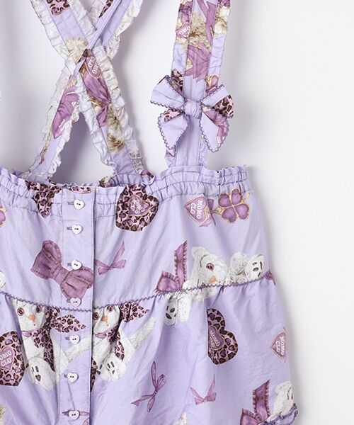 PINK HOUSE / ピンクハウス ロング・マキシ丈スカート | PINK HOUSE×Momoclo ももクロベアプリント吊りスカート | 詳細7