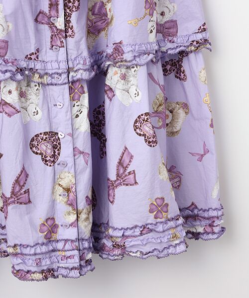 PINK HOUSE / ピンクハウス ロング・マキシ丈スカート | PINK HOUSE×Momoclo ももクロベアプリント吊りスカート | 詳細8