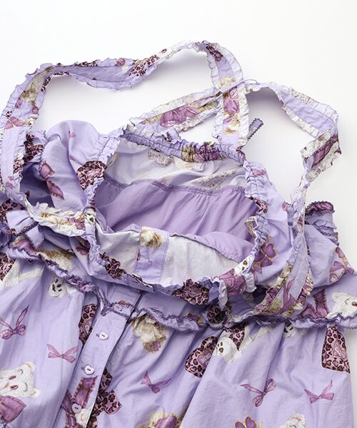 PINK HOUSE / ピンクハウス ロング・マキシ丈スカート | PINK HOUSE×Momoclo ももクロベアプリント吊りスカート | 詳細9