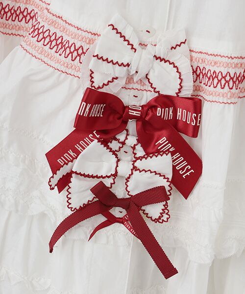 PINK HOUSE / ピンクハウス ロング・マキシ丈スカート | スモック刺繍スカート | 詳細6