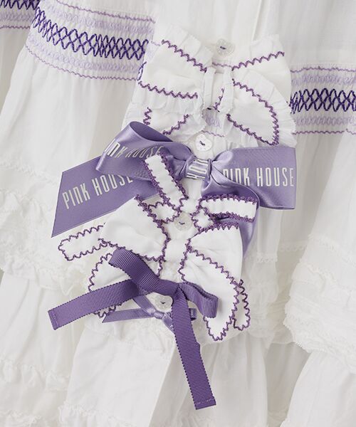 PINK HOUSE / ピンクハウス ロング・マキシ丈スカート | スモック刺繍スカート | 詳細9