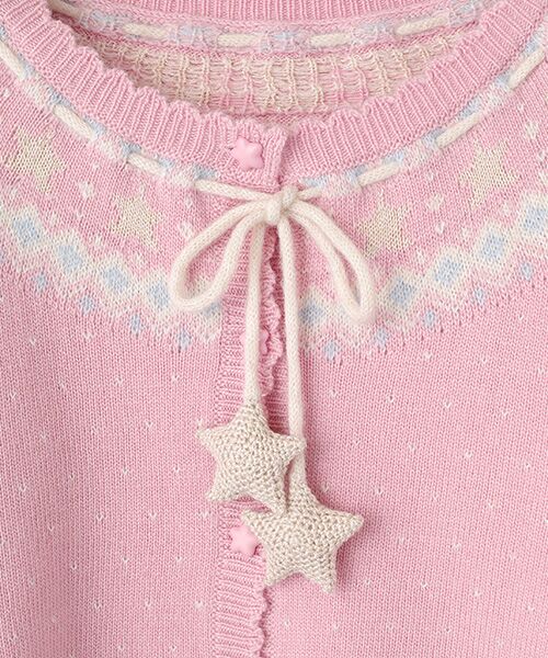 PINK HOUSE / ピンクハウス カーディガン・ボレロ | 星モチーフ丸ヨークニットカーディガン | 詳細2