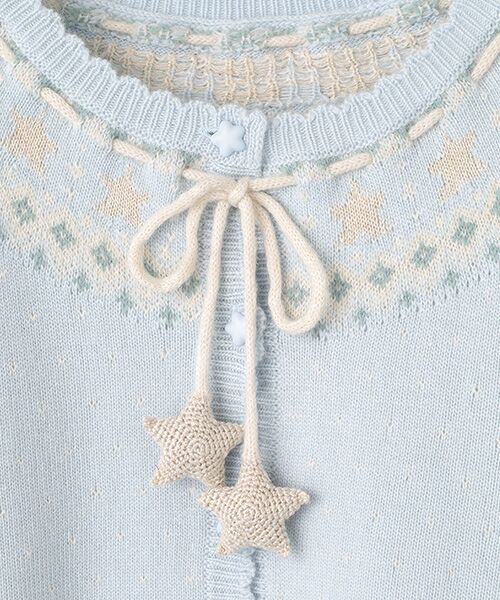 PINK HOUSE / ピンクハウス カーディガン・ボレロ | 星モチーフ丸ヨークニットカーディガン | 詳細3