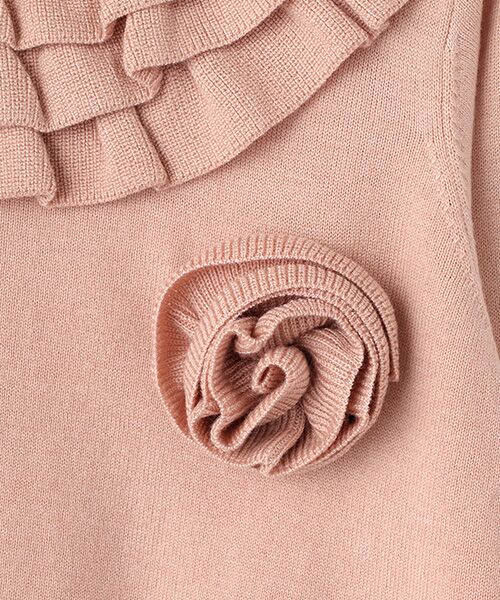 PINK HOUSE / ピンクハウス ニット・セーター | フラワーモチーフブローチ付きフリルニット | 詳細3