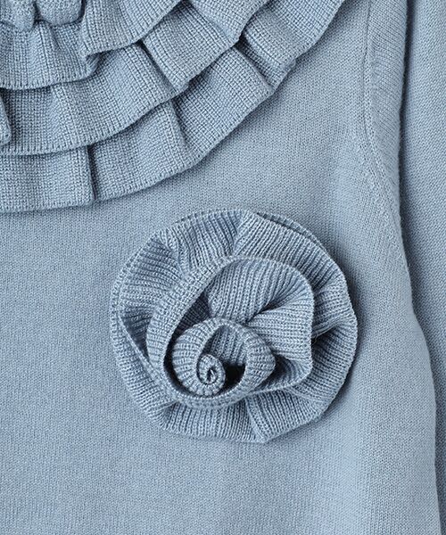 PINK HOUSE / ピンクハウス ニット・セーター | フラワーモチーフブローチ付きフリルニット | 詳細4