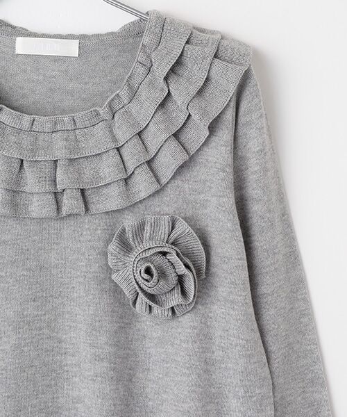 PINK HOUSE / ピンクハウス ニット・セーター | フラワーモチーフブローチ付きフリルニット | 詳細6