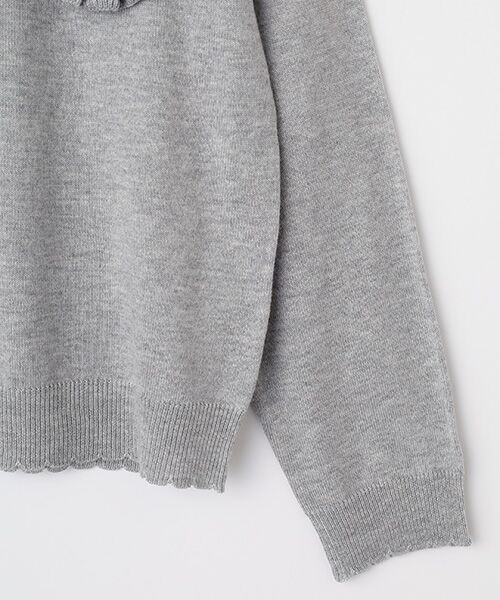 PINK HOUSE / ピンクハウス ニット・セーター | フラワーモチーフブローチ付きフリルニット | 詳細7