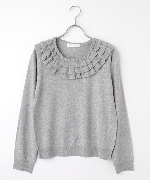 PINK HOUSE / ピンクハウス ニット・セーター | フラワーモチーフブローチ付きフリルニット | 詳細10