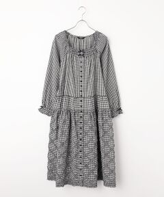 PINK HOUSE / ピンクハウス ロング・マキシ丈ワンピース | ギンガムチェックフリル使いミディワンピース