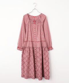 PINK HOUSE / ピンクハウス ロング・マキシ丈ワンピース | ギンガムチェックフリル使いミディワンピース
