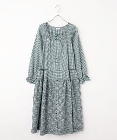 PINK HOUSE / ピンクハウス ロング・マキシ丈ワンピース | ギンガムチェックフリル使いミディワンピース
