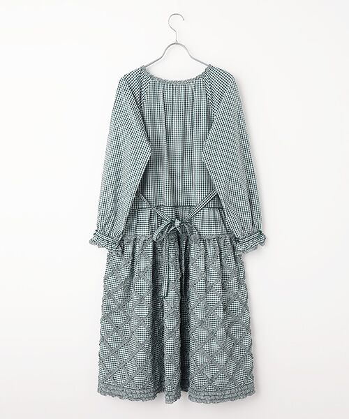 PINK HOUSE / ピンクハウス ロング・マキシ丈ワンピース | ギンガムチェックフリル使いミディワンピース | 詳細3
