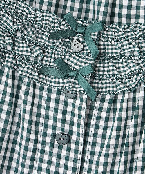 PINK HOUSE / ピンクハウス ロング・マキシ丈ワンピース | ギンガムチェックフリル使いミディワンピース | 詳細7