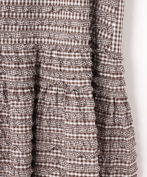 PINK HOUSE / ピンクハウス ロング・マキシ丈ワンピース | ギンガムチェックフリルワンピース | 詳細6