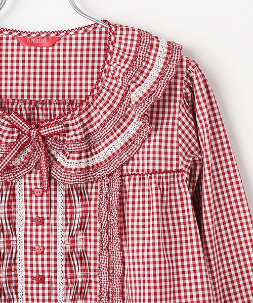 PINK HOUSE / ピンクハウス シャツ・ブラウス | ギンガムチェック襟付きブラウス | 詳細3