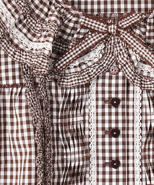 PINK HOUSE / ピンクハウス シャツ・ブラウス | ギンガムチェック襟付きブラウス | 詳細7